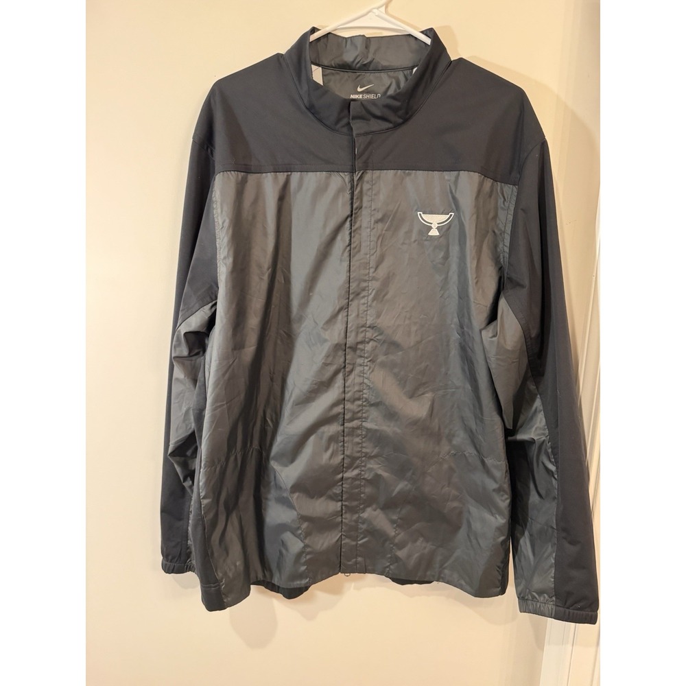 Nike Shield Full Zip Golf Jacket Men's XL Gray Black Swoosh Tour Championship